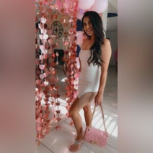 White rhinestone dress